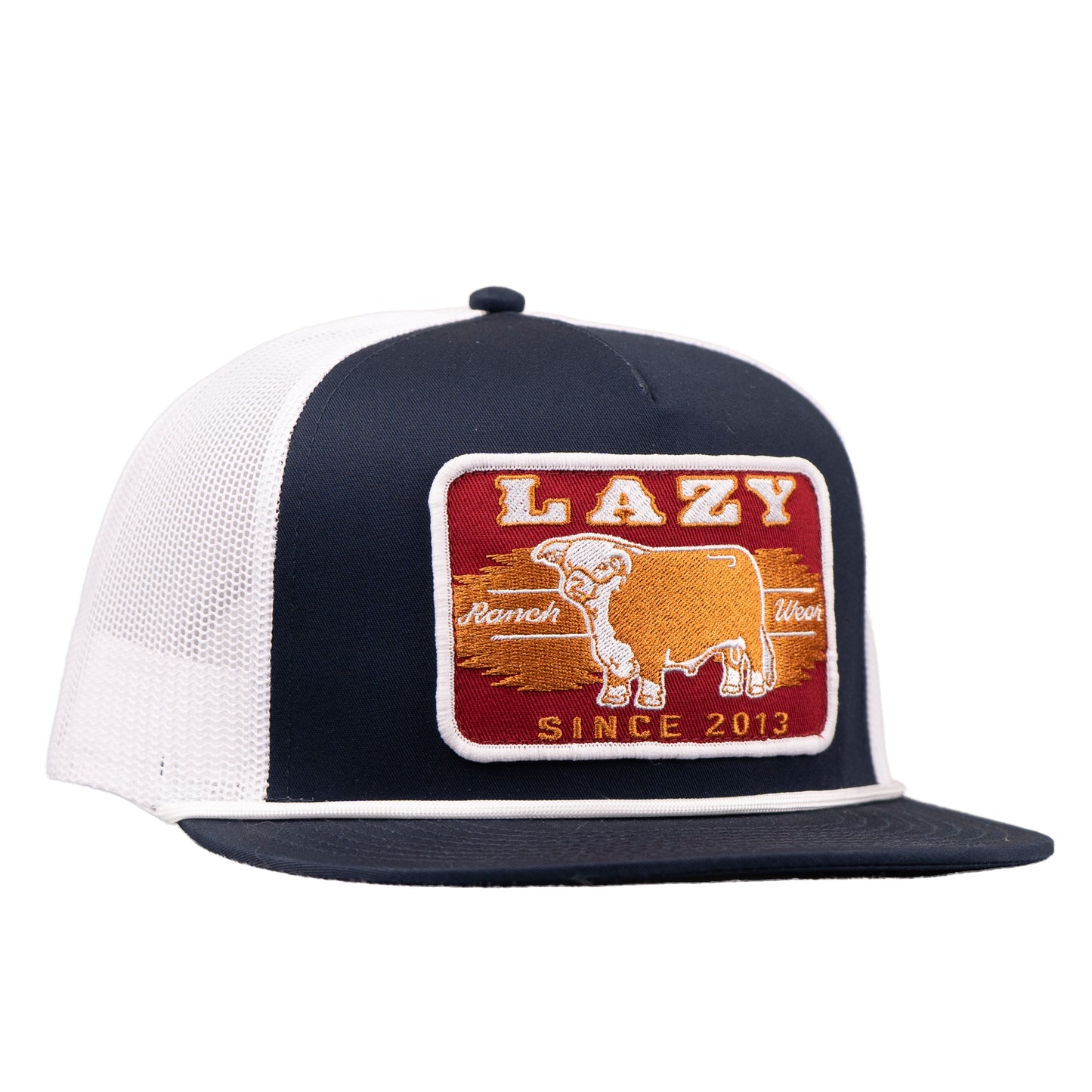 Lazy J Ranch Navy & White Wildfire Classic Rope Trucker Hat-