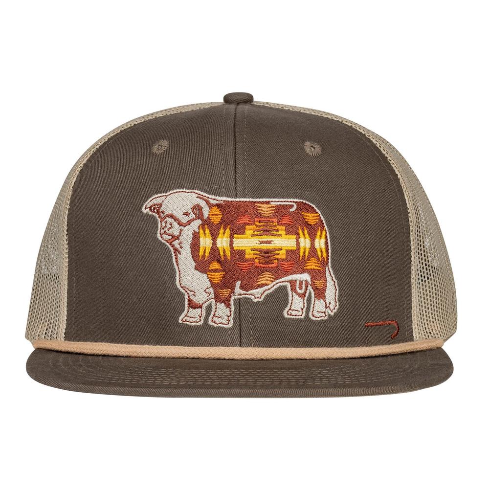 
                  
                    Lazy J Ranch Olive & Tan Apache Hereford Bull Classic Trucker Rope Hat-Lazy J Ranch Wear
                  
                