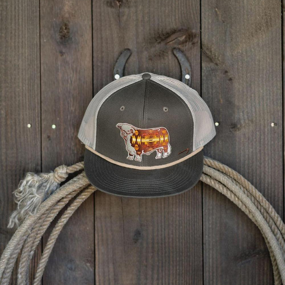
                  
                    Lazy J Ranch Olive & Tan Apache Hereford Bull Classic Trucker Rope Hat-Lazy J Ranch Wear
                  
                