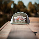 Lazy J Ranch Olive & White Diamond Banner Classic Rope Trucker Hat-