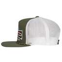 Lazy J Ranch Olive & White Diamond Banner Classic Rope Trucker Hat-