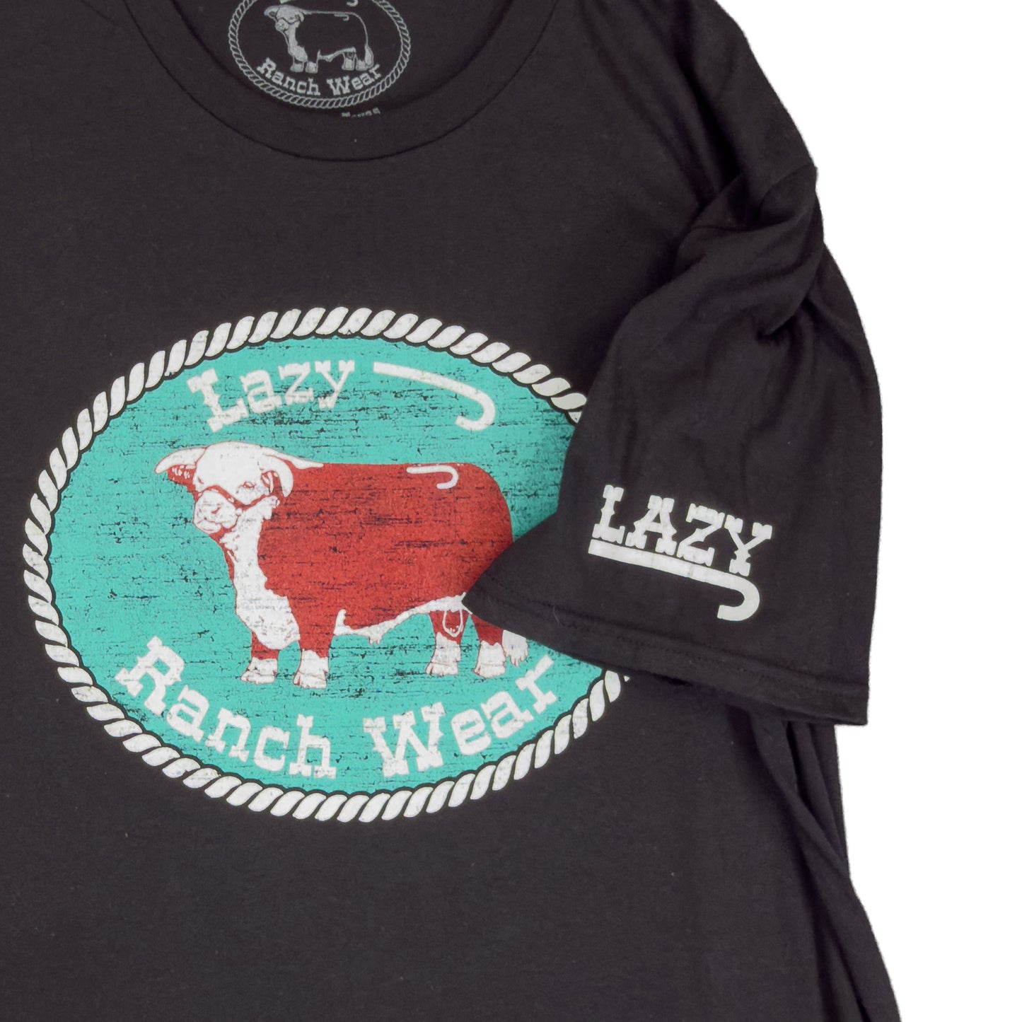 Lazy J Ranch Original Buckle Short Sleeve T-Shirt - Black-