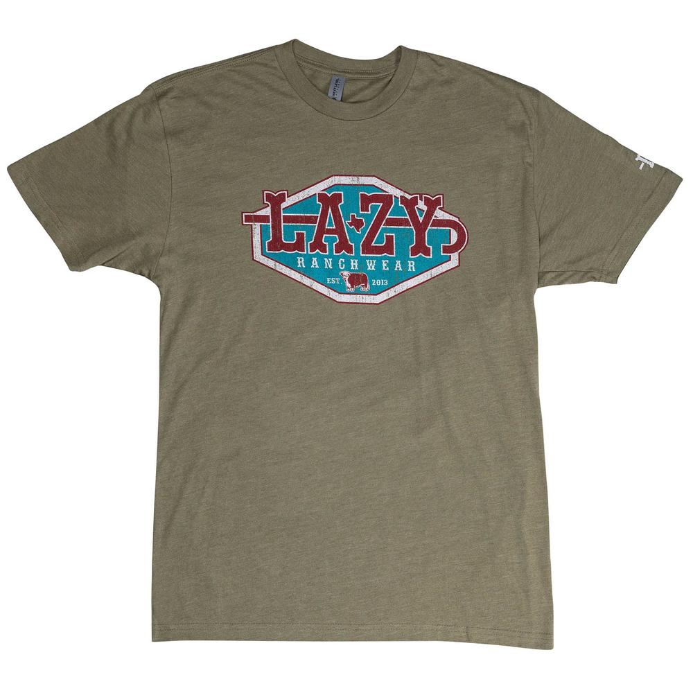 Lazy J Ranch Original Shield T-Shirt - Olive Green-Lazy J Ranch Wear