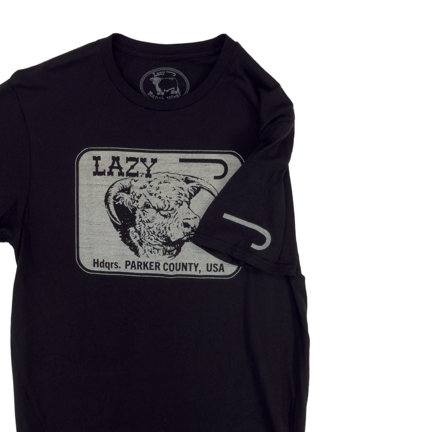 Lazy J Ranch Parker County Short Sleeve T-Shirt - Black-