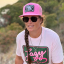 Lazy J Ranch Pink Black Elevation Classic Five Panel Trucker Hat