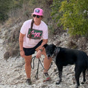 Lazy J Ranch Pink Black Elevation Classic Five Panel Trucker Hat