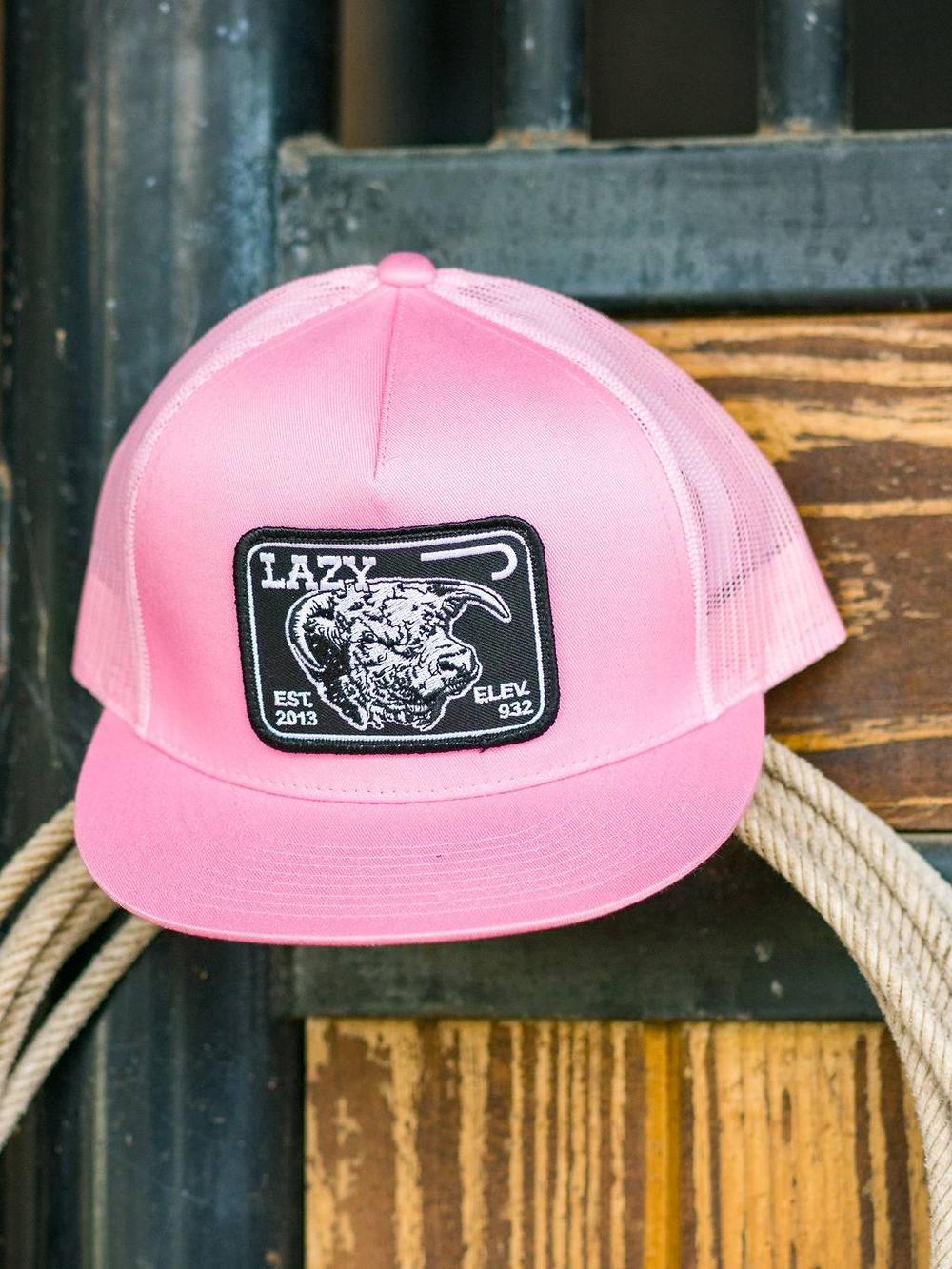Lazy J Ranch Pink Black Elevation Classic Five Panel Trucker