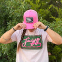 Lazy J Ranch Pink Black Elevation Classic Five Panel Trucker Hat