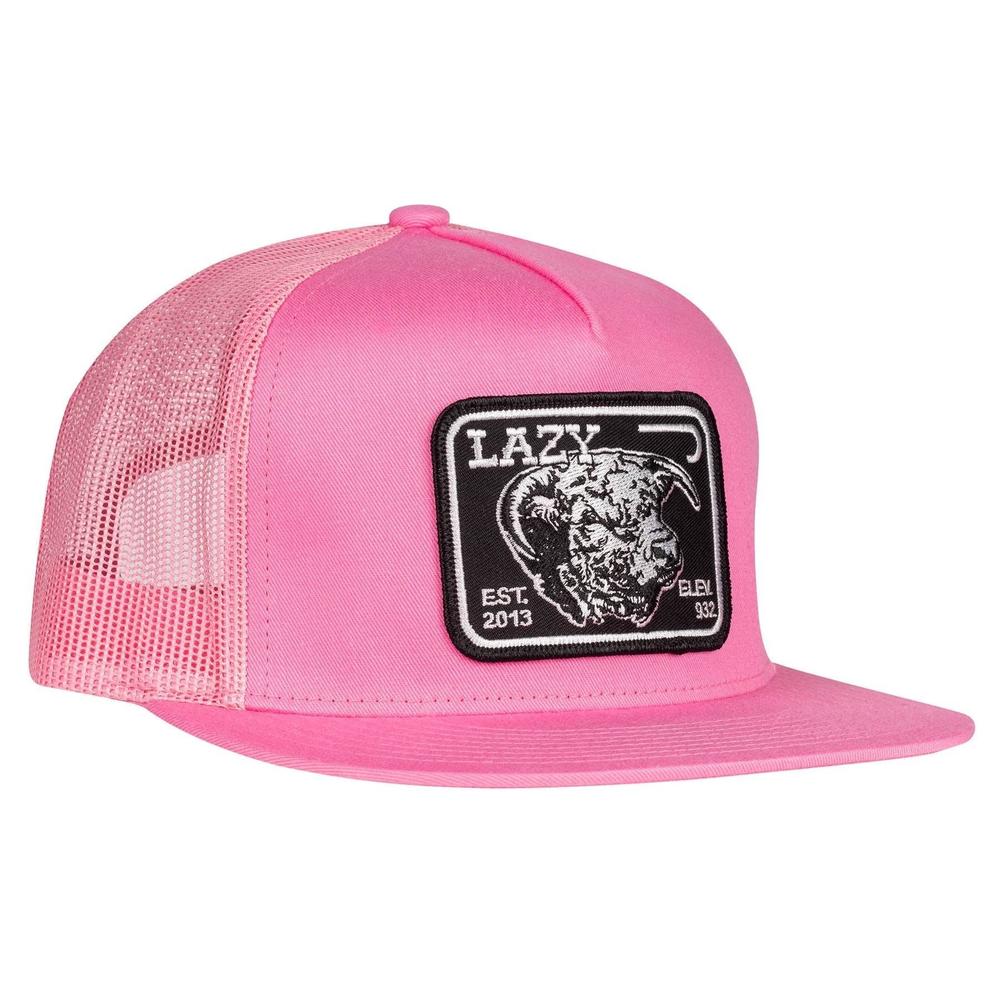 Lazy J Ranch Pink Black Elevation Classic Five Panel Trucker Hat-Lazy J Ranch Wear
