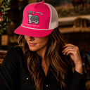 Lazy J Ranch Pink & White Afterglow Classic Rope Trucker Hat-