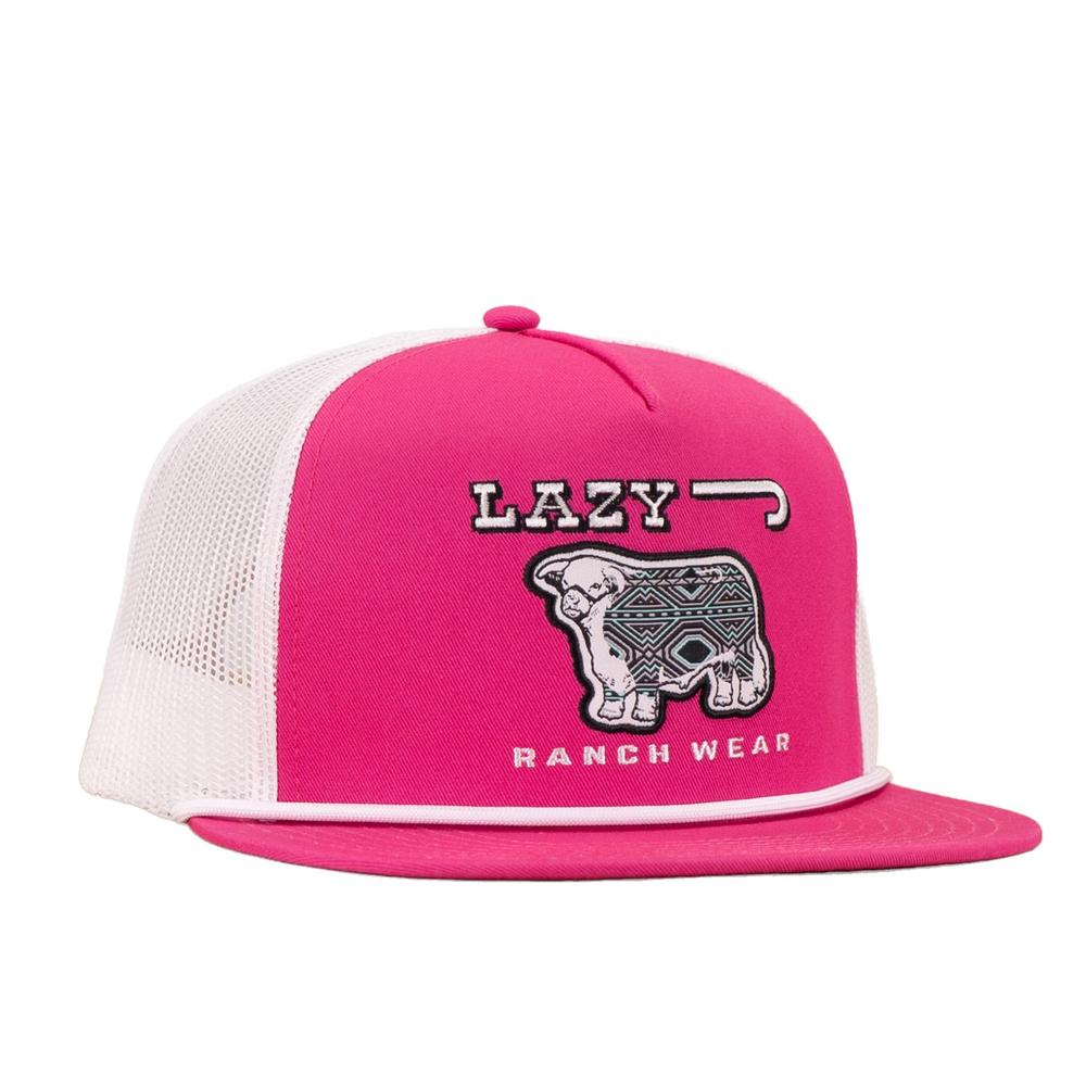 Lazy J Ranch Pink & White Afterglow Classic Rope Trucker Hat-Lazy J Ranch Wear