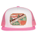 Lazy J Ranch Pink & White Desert Show Time Classic Five Panel Trucker Hat-