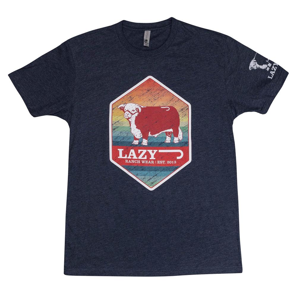 Lazy J Ranch Rain Hereford T-Shirt - Navy-Lazy J Ranch Wear