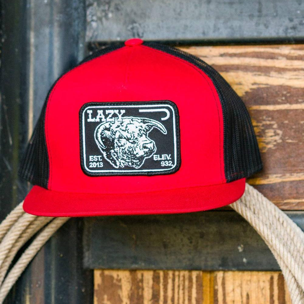 
                  
                    Lazy J Ranch Red & Black Elevation Classic Five Panel Trucker Hat-Lazy J Ranch Wear
                  
                