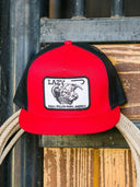 Lazy J Ranch Red & Black Willow Cattle Headquarters Classic Five Panel Trucker Hat-
