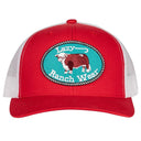 Lazy J Ranch Red & White Original Buckle Mid Profile Trucker Hat-