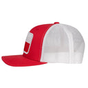 Lazy J Ranch Red & White Texas Elevation Mid Profile Trucker Hat-