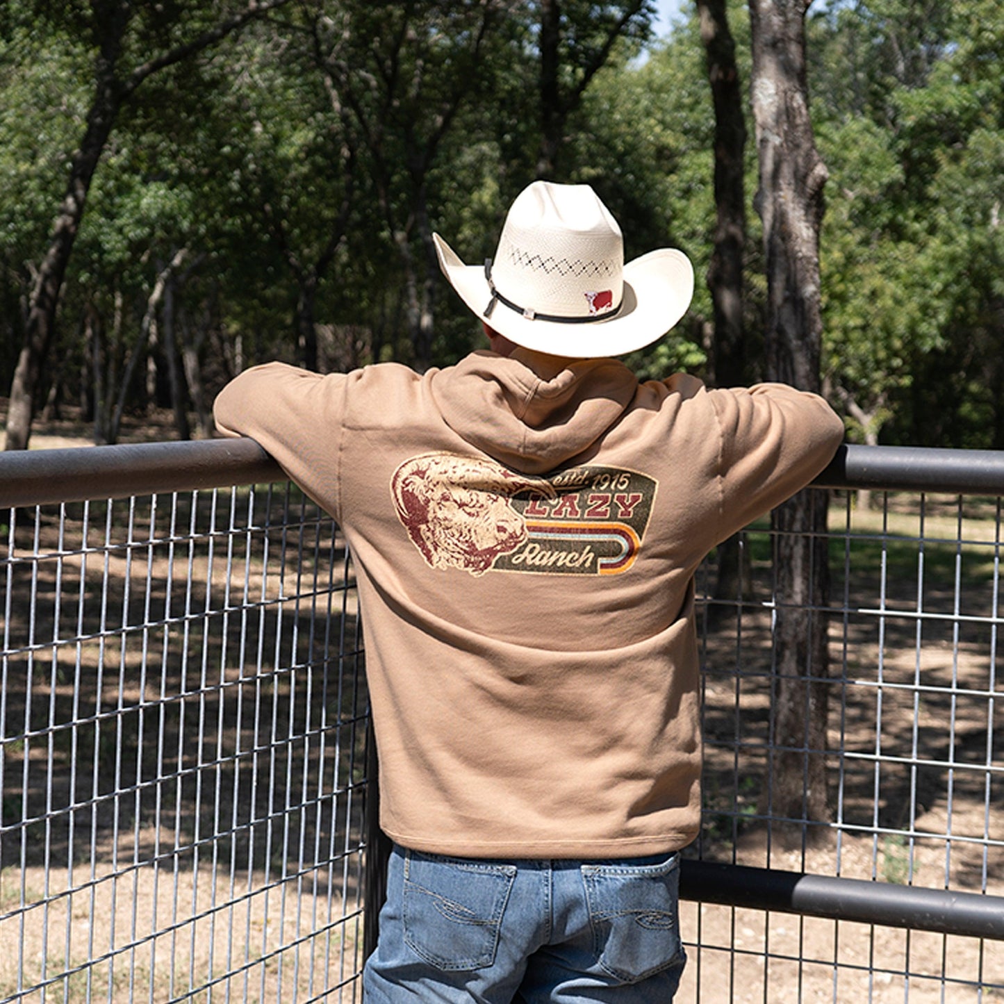 Lazy J Ranch Redford Long Sleeve Hoodie - Tan-Lazy J Ranch Wear