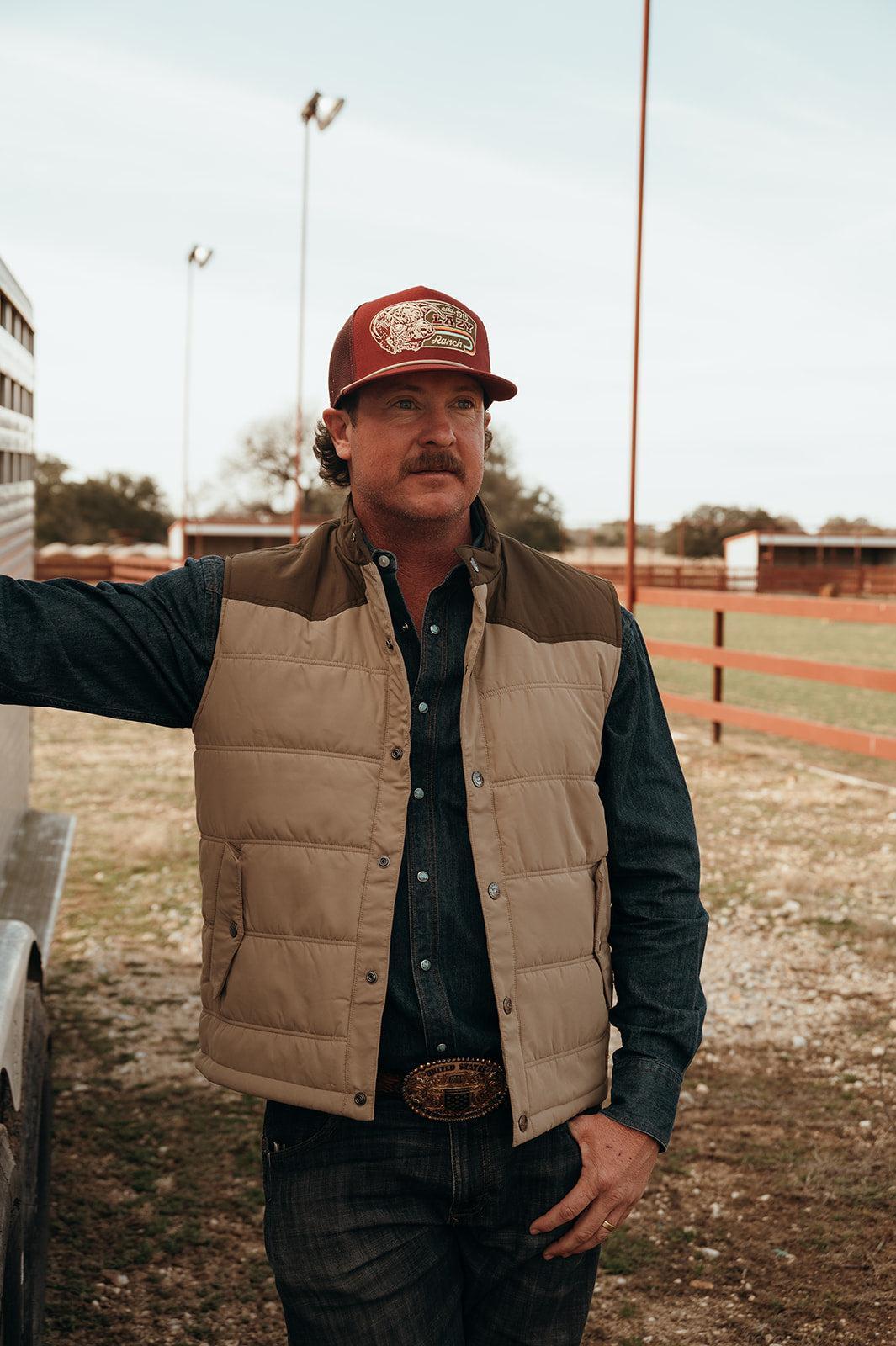 Lazy J Ranch Retro Arena Vest - Brown-