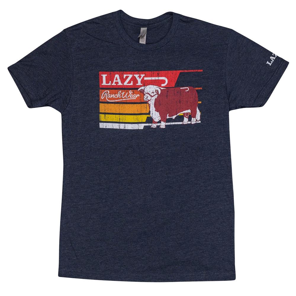 Lazy J Ranch Retro Midnight Short Sleeve T-Shirt - Navy-Lazy J Ranch Wear