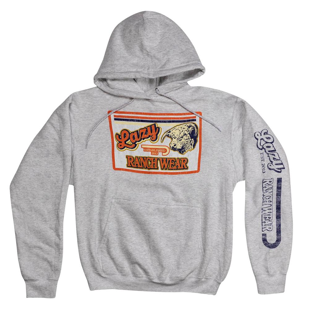 Lazy J Ranch Retro Ranchwear Hoodie - Ash Grey-Lazy J Ranch Wear