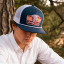 Lazy J Ranch Royal Blue & White Texas Rust Classic Rope Trucker Hat-