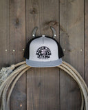 Lazy J Ranch Silver Grey & Black Arrowhead Classic Five Panel Trucker Hat-