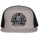 Lazy J Ranch Silver Grey & Black Arrowhead Classic Five Panel Trucker Hat-