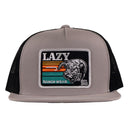 Lazy J Ranch Silver Grey & Black Dusk Sunset Retro Classic Five Panel Trucker Hat-