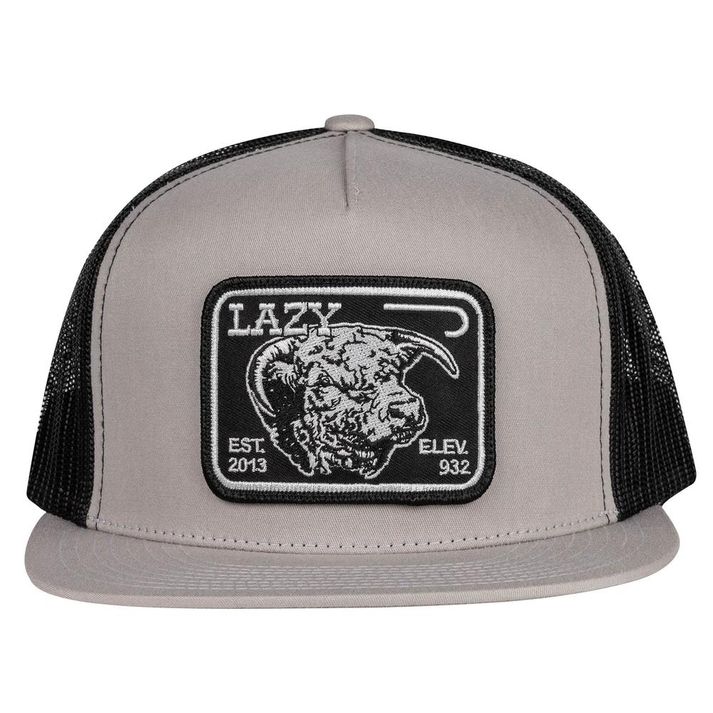 Lazy J Ranch Silver Grey & Black Elevation Classic Five Panel Trucker Hat-Lazy J Ranch Wear