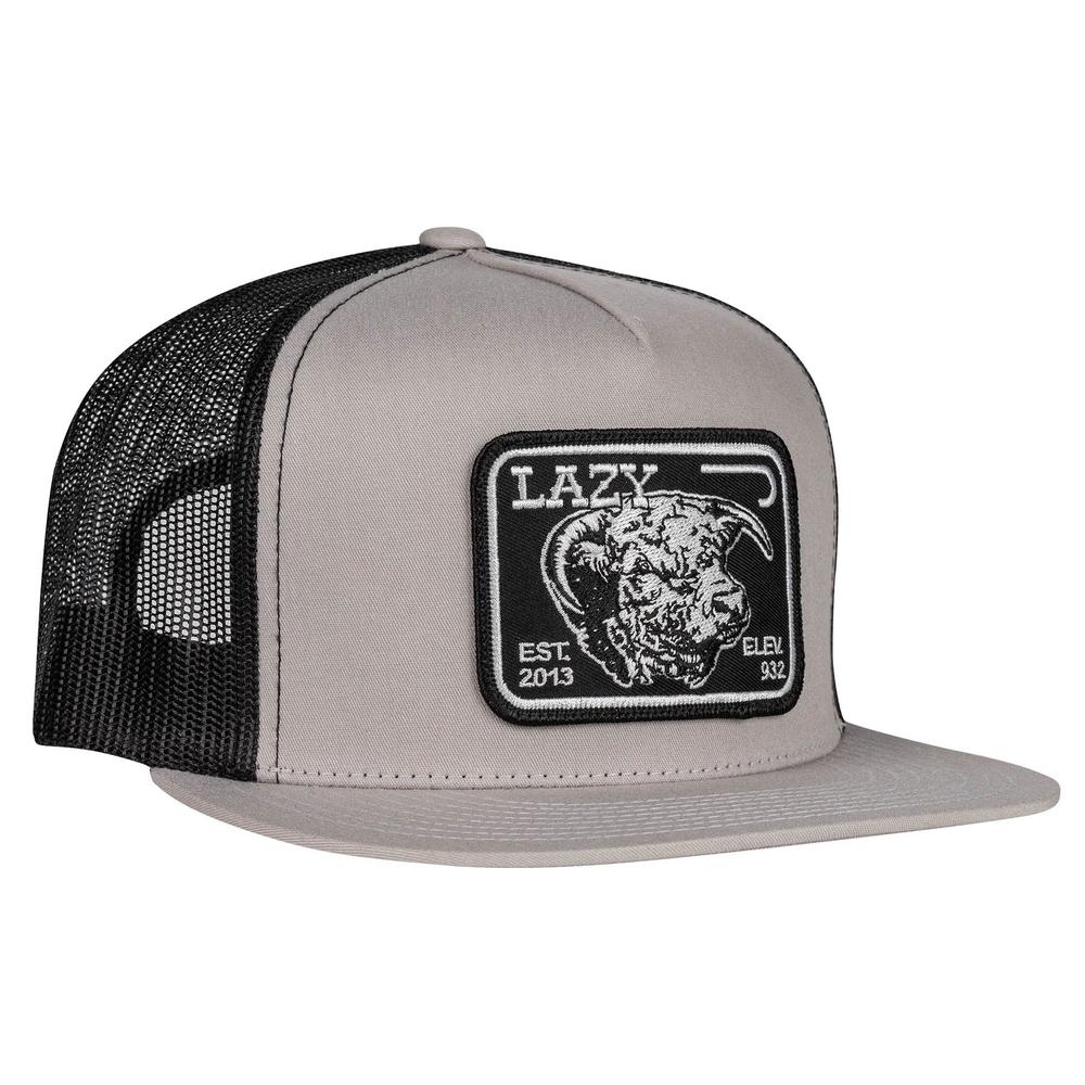 Lazy J Ranch Silver Grey & Black Elevation Classic Five Panel Trucker Hat-Lazy J Ranch Wear