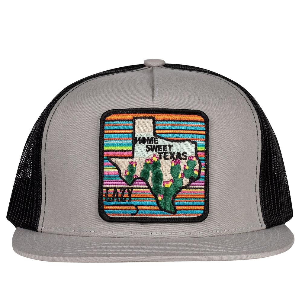 Lazy J Ranch Silver Grey & Black Home Sweet Texas Classic Five Panel Trucker Hat-Lazy J Ranch Wear
