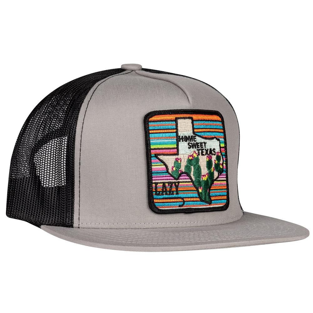 Lazy J Ranch Silver Grey & Black Home Sweet Texas Classic Five Panel Trucker Hat-Lazy J Ranch Wear