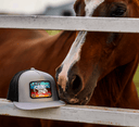 Lazy J Ranch Silver Grey & Black Serape Elevation Classic Five Panel Trucker Hat-