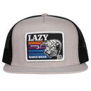 Lazy J Ranch Silver Grey & Black Sunset Retro Classic Five Panel Trucker Hat-