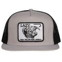 Lazy J Ranch Silver Grey & Black Willow Cattle Headquarters Classic Five Panel Trucker Hat-