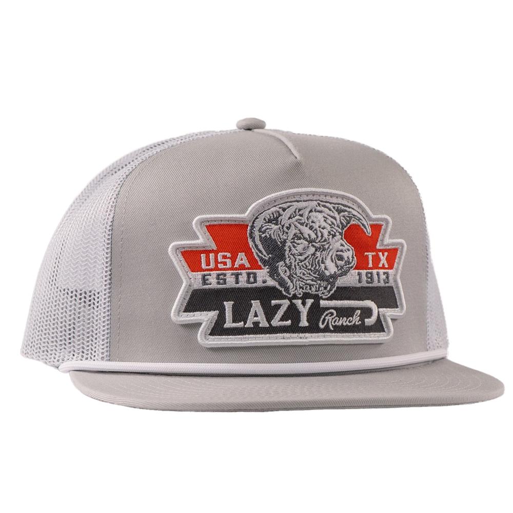Lazy J Ranch Silver Grey & White El Rancho Classic Rope Trucker Hat-Lazy J Ranch Wear