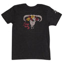 Lazy J Ranch Skull & Flowers Short Sleeve T-Shirt - Grey-