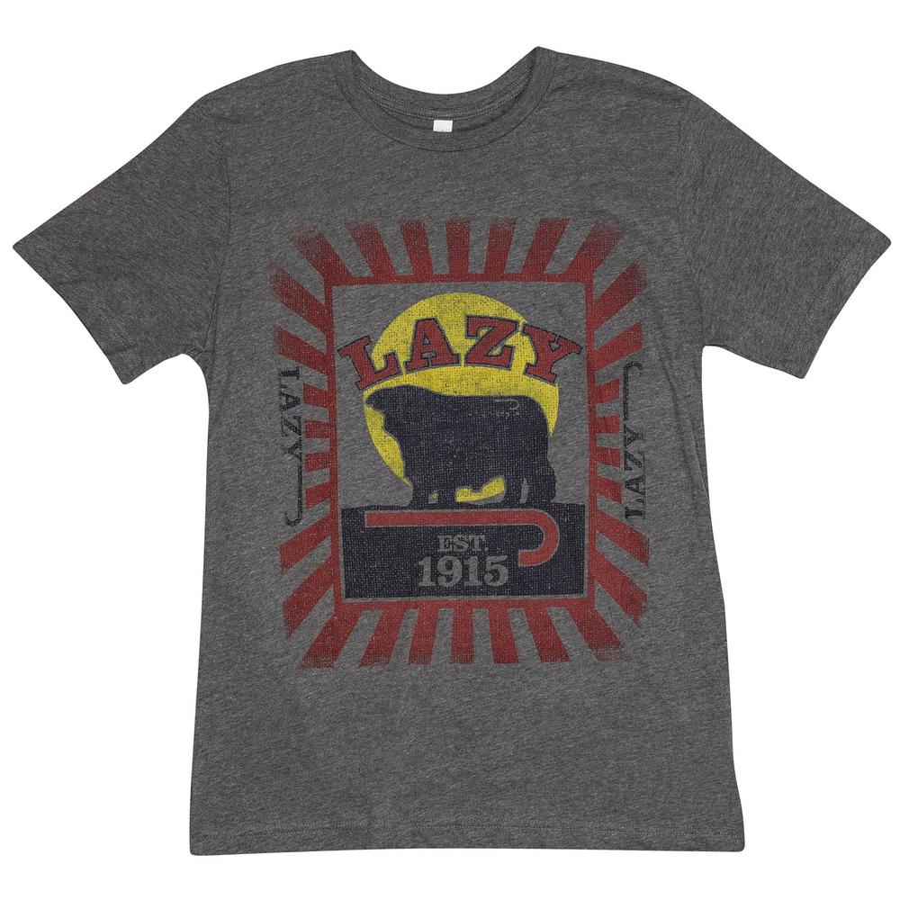 Lazy J Ranch Sunrise Feed Sack Short Sleeve T-Shirt - Grey-Lazy J Ranch Wear