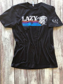 Lazy J Ranch Sunset Retro Short Sleeve T-Shirt - Black-