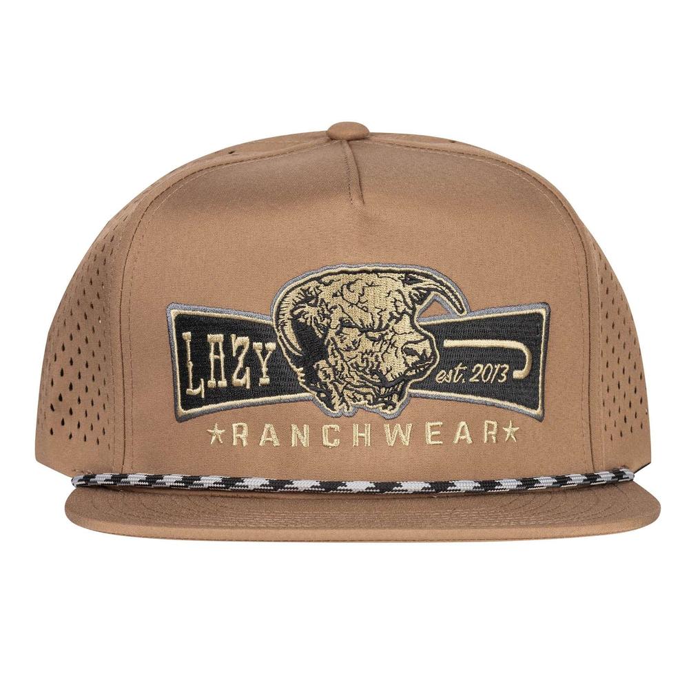 Lazy J Ranch Tan Diamond Banner Performance Classic Rope Trucker Hat-Lazy J Ranch Wear