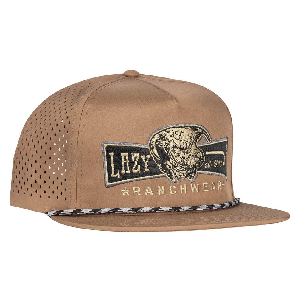 Lazy J Ranch Tan Diamond Banner Performance Classic Rope Trucker Hat-Lazy J Ranch Wear