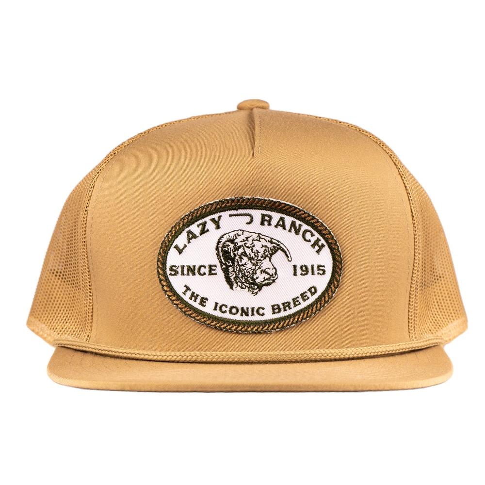 Lazy J Ranch Tan Olive Iconic Breed Classic Rope Trucker Hat-Lazy J Ranch Wear