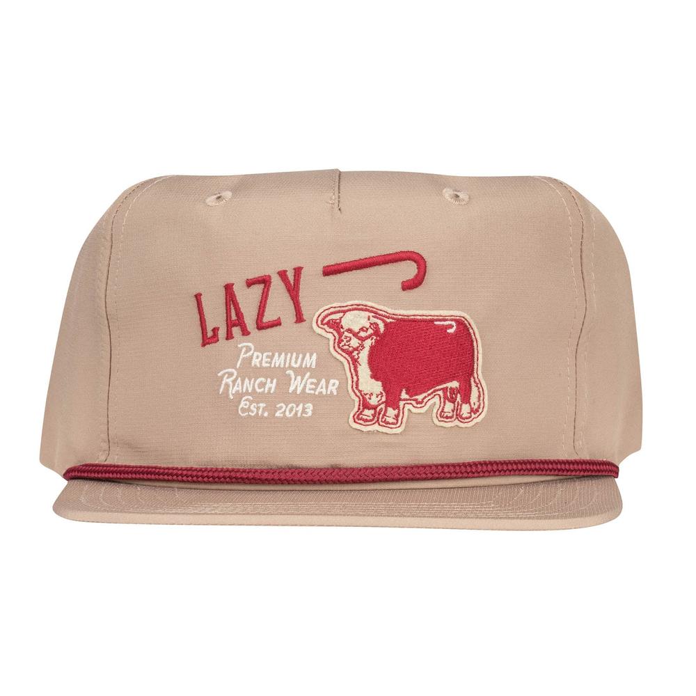 Lazy J Ranch Tan Red Premium Ranch Rope Trucker Hat-