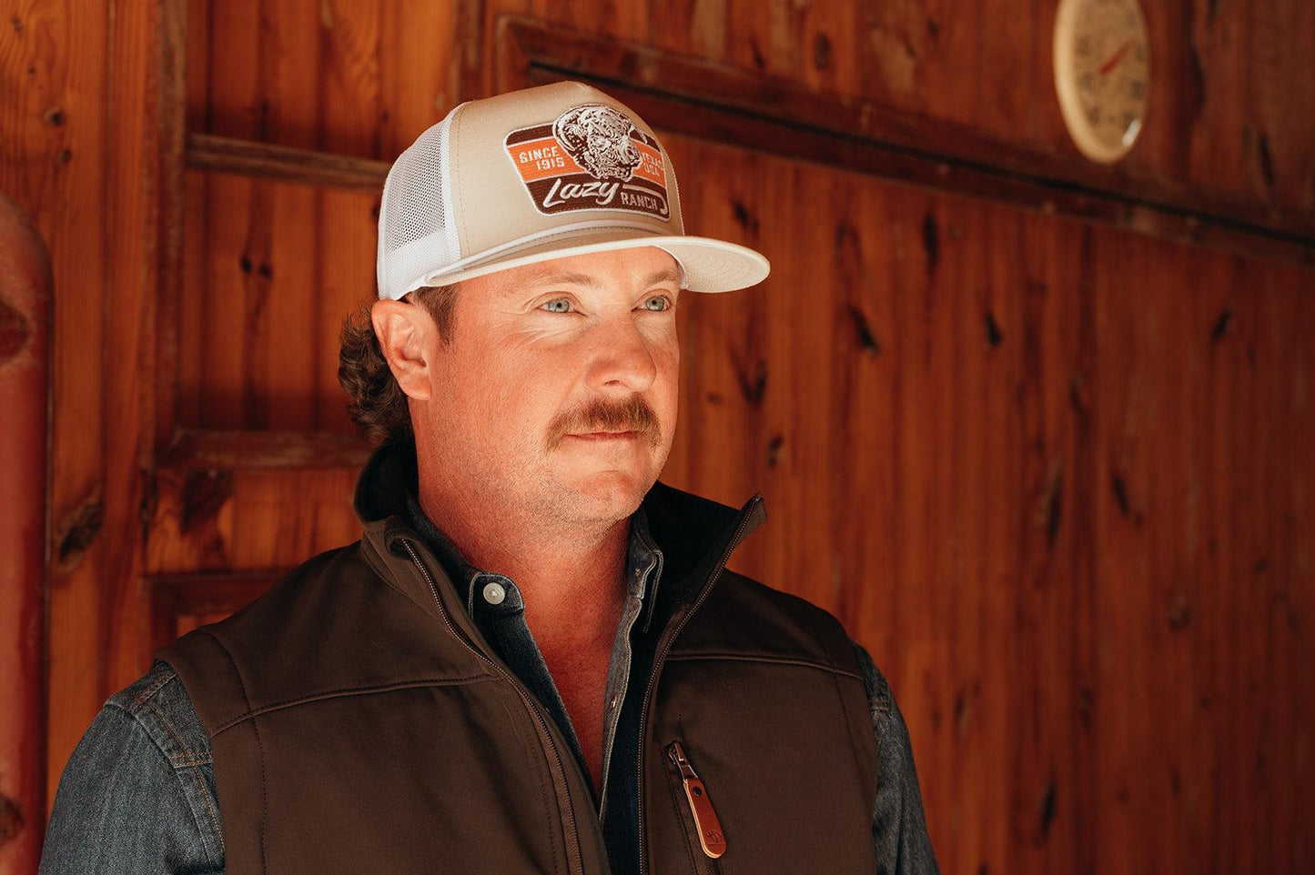 Lazy J Ranch Tan & White Texas Rust Classic Rope Trucker Hat-