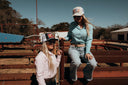 Lazy J Ranch Tan & White Texas Rust Classic Rope Trucker Hat-