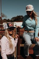 Lazy J Ranch Tan & White Texas Rust Classic Rope Trucker Hat-