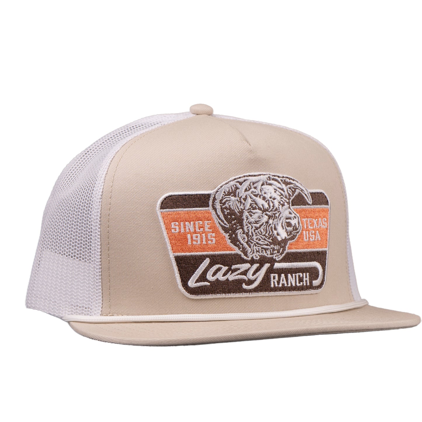 Lazy J Ranch Tan & White Texas Rust Classic Rope Trucker Hat-