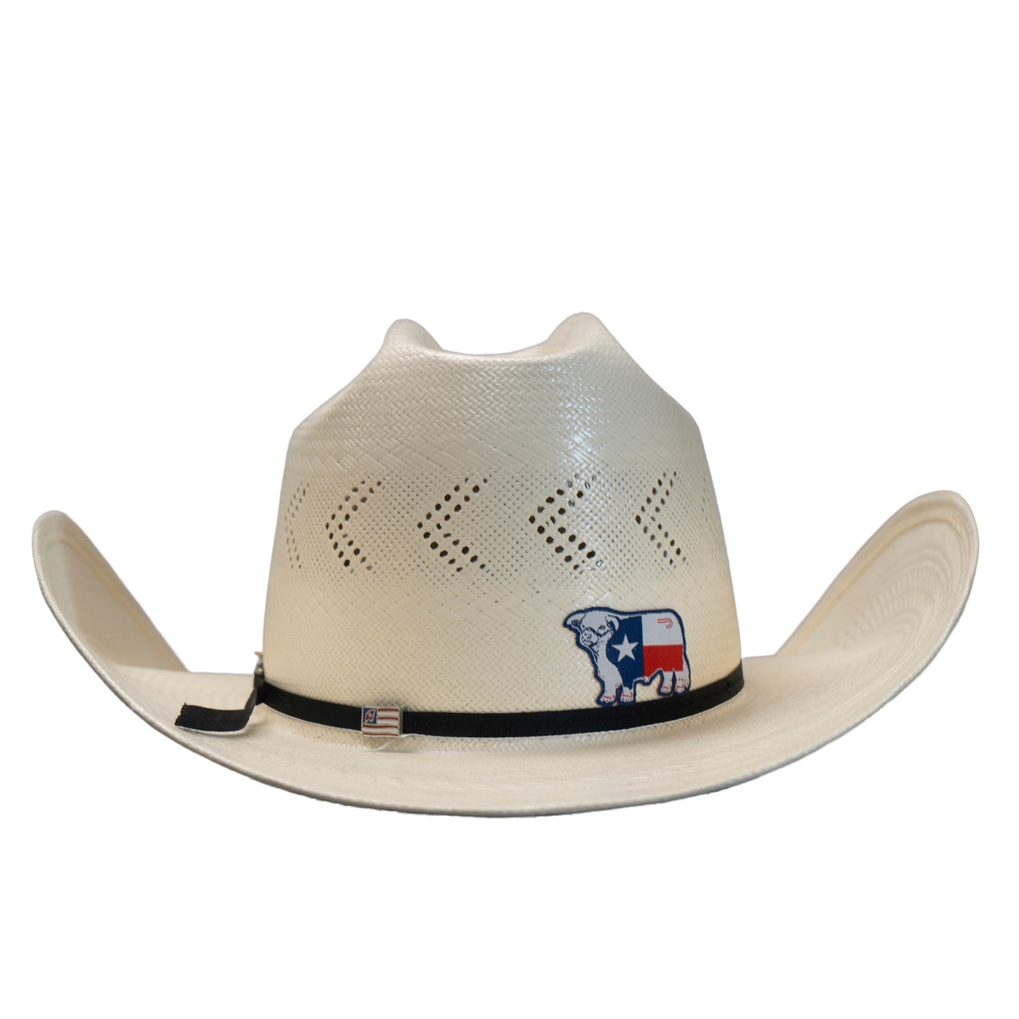 Lazy J Ranch Texas Flag Bull Woven Sticker-Lazy J Ranch Wear