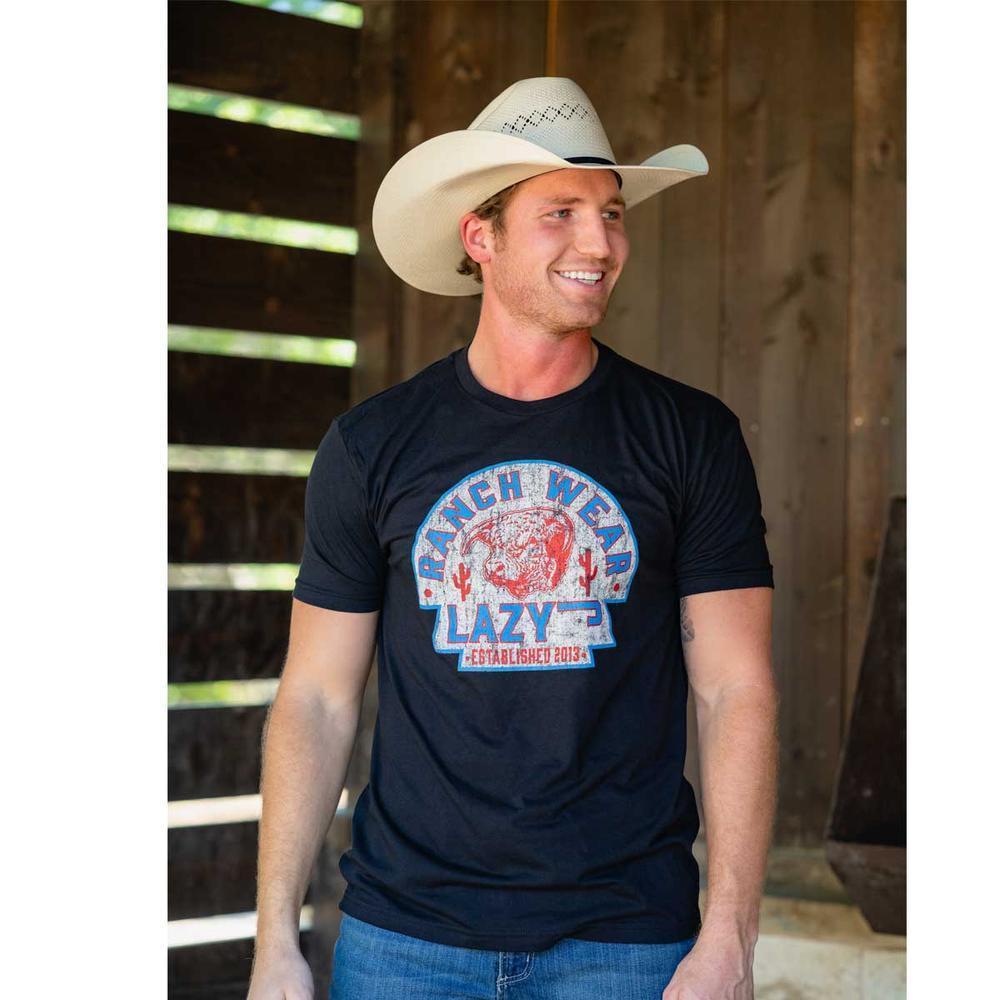 Lazy J Ranch Turquoise Arrowhead Short Sleeve T-Shirt - Heather Black-